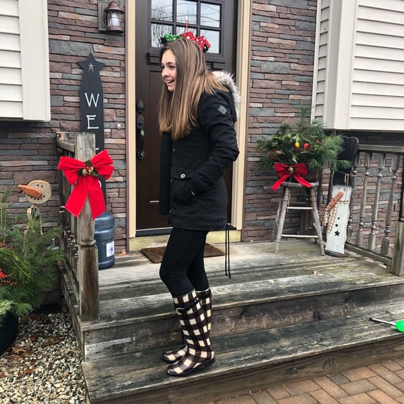 Ralph Lauren Rossalyn ll black and cream Rainboots - Picture 2 of 8